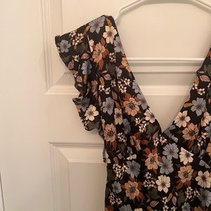 Altar'd State Floral Dress - Black, Brown, Blue